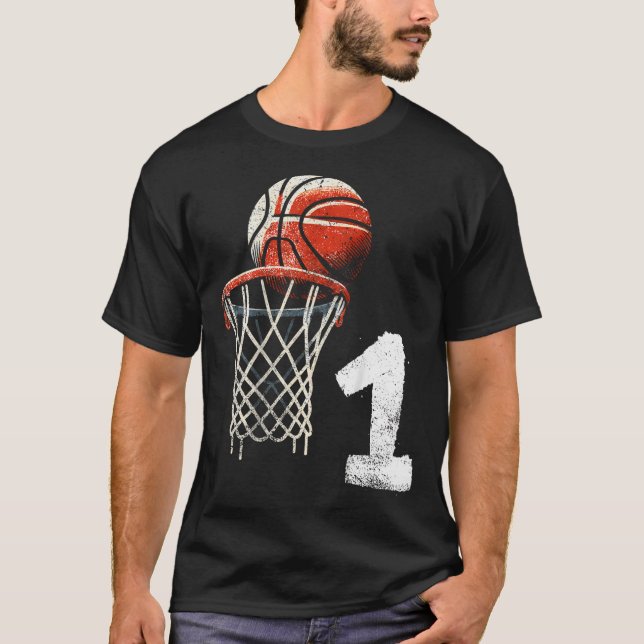 Camiseta Niños 1er Nacimiento Baloncesto Baloncesto De 1 Añ (Anverso)