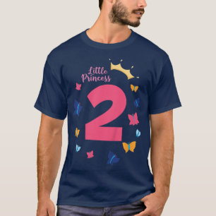 Camiseta Niños 2º Chica de cumpleaños Princesa Mariposa Cut