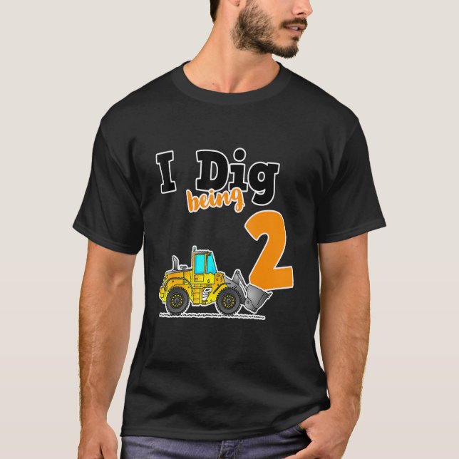 Camiseta Niños 2º cumpleaños I cavar Ser 2 Construcción car (Anverso)