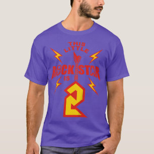 Camiseta Niños 2º cumpleaños Niños Rockstar Rock Música 2 a