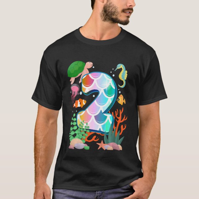 Camiseta Niños 2º cumpleaños Pescado Tetra Acuario Subacuát (Anverso)