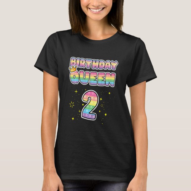 Camiseta Niños 2º cumpleaños Reina 2 Guay número pop (Anverso)