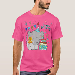 Camiseta Niños 2º feliz cumpleaños diseño vestuario elefant