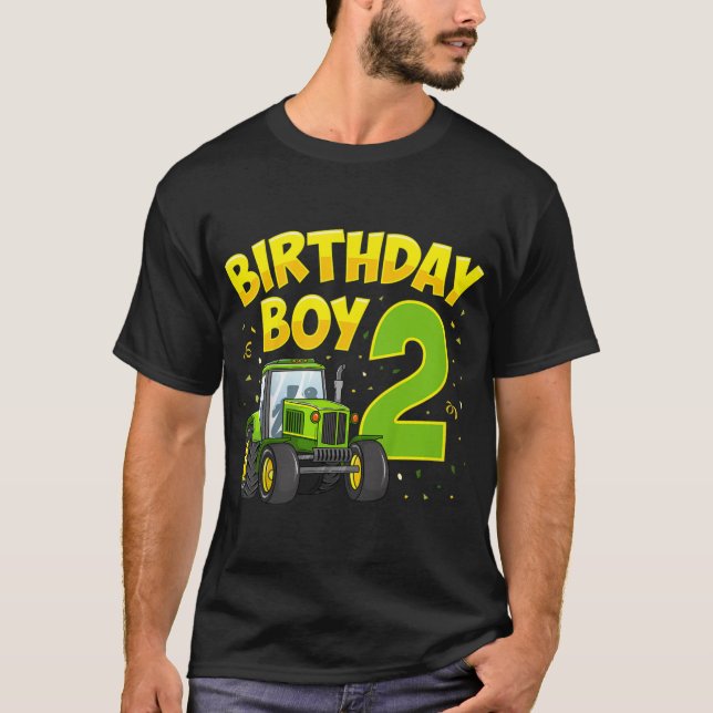 Camiseta Niños 2º Nacimiento Niño 2 Años Camión de Granja T (Anverso)