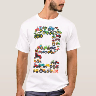 Camiseta Niños 2º Tractor De Granja De Cumpleaños De Dos Añ