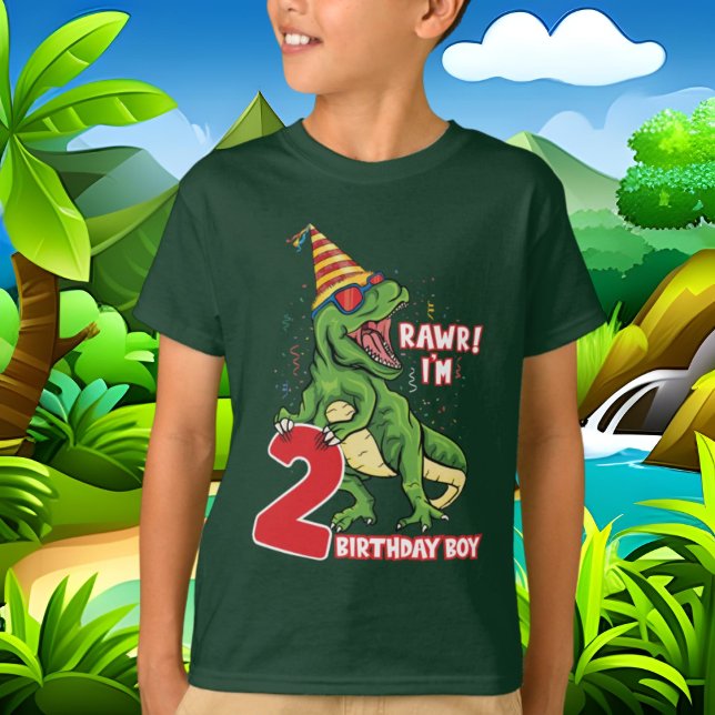 Camiseta niños 2.º dinosaurio cumpleaños (Subido por el creador)