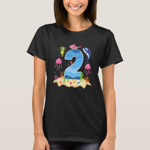 Camiseta Niños 2 Años Cumpleaños Fiesta Mar Pescado Acuario