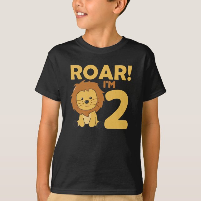 Camiseta Niños 2. León de cumpleaños de 2 años de edad (Anverso)