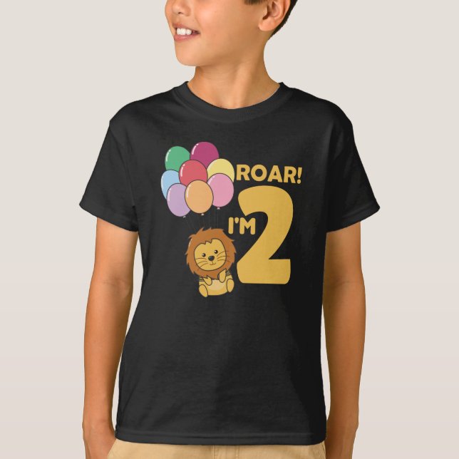 Camiseta Niños 2. León de cumpleaños de 2 años de edad (Anverso)