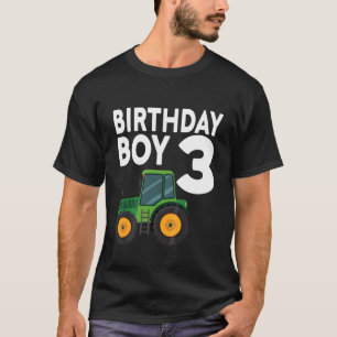 Camiseta Niños 3º Tractor De Granja De Cumpleaños De Tres A