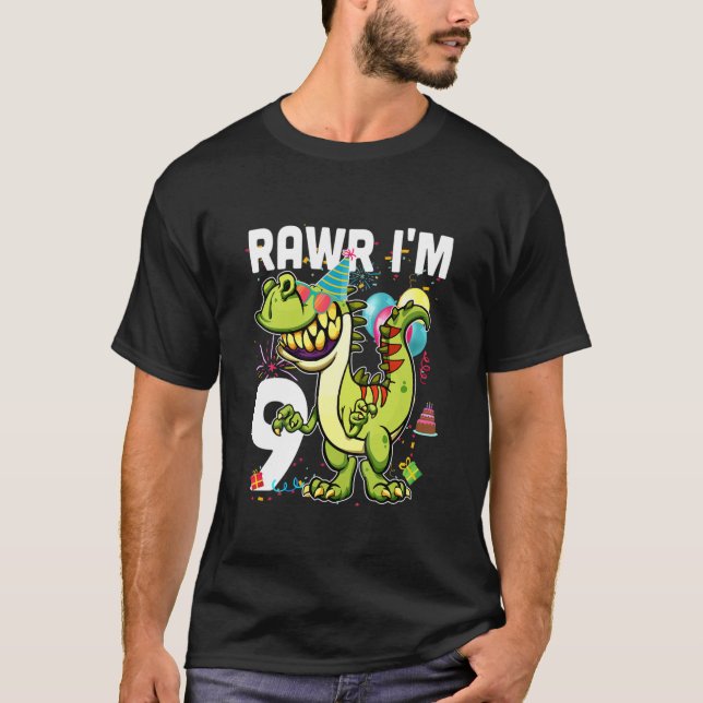 Camiseta Niños 365 Dinosaurio De Noveno Cumpleaños Bo De 9  (Anverso)