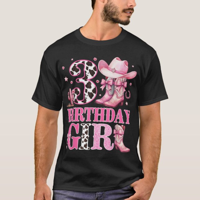 Camiseta Niños 3.ª Chica De Cumpleaños Rodeo Niña Occidenta (Anverso)