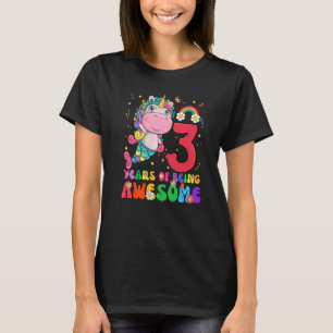 Camiseta Niños 3 años, Chica de tercer cumpleaños, princesa