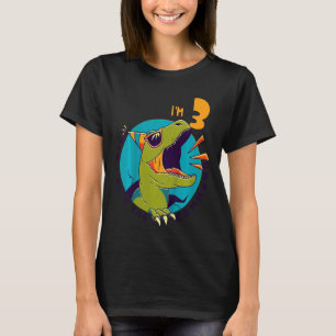 Camiseta Niños 3 años cumpleaños Rex Dinosaurio 3 años