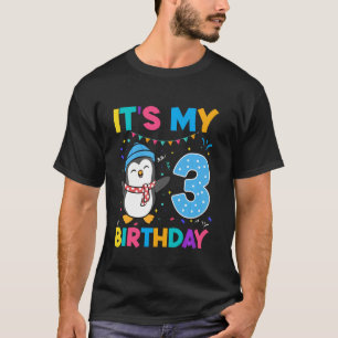 Camiseta Niños 3 años Cute Pingüino 3 cumpleaños B-día G