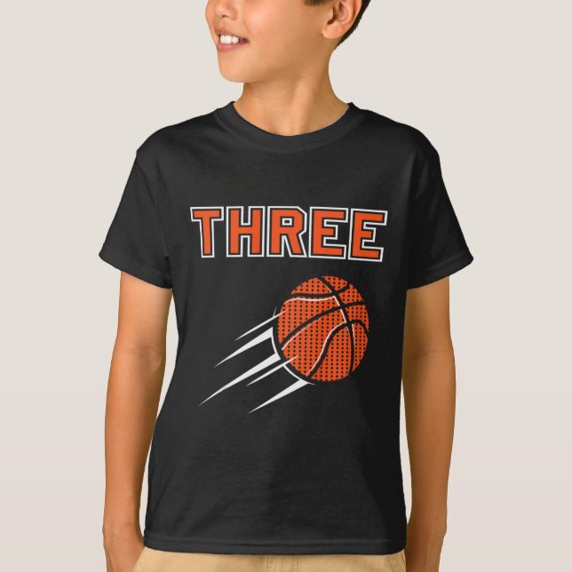 Camiseta Niños 3 años Fiesta de baloncesto de cumpleaños Je (Anverso)