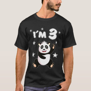 Camiseta Niños 3 años Panda Niños Cumpleaños Panda Oso 3
