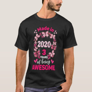 Camiseta Niños 3 Años Tercer Cumpleaños Nacidos En 2020 Ado