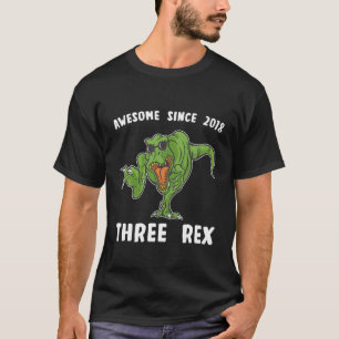 Camiseta Niños 3 Años Tercer Dinosaurio Rex Funny Illustr
