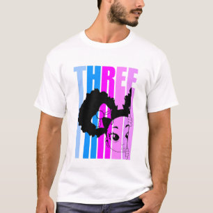 Camiseta Niños 3 Chicas negros retro Tercer cumpleaños Peek