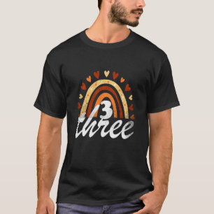 Camiseta Niños 3 cumpleaños 3 años de edad Fam arcoiris