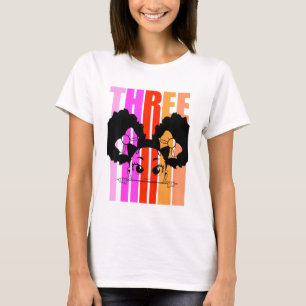 Camiseta Niños 3 cumpleaños Chica negro aguijón africano