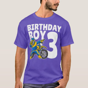 Camiseta Niños 3 cumpleaños Dabbing Motocross Bike Boy Tee