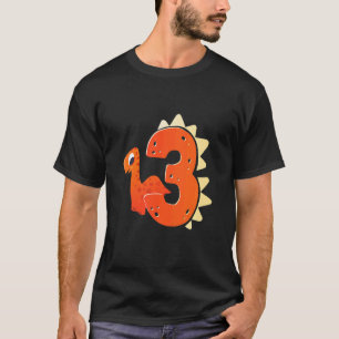Camiseta Niños 3 cumpleaños Dinosaurio pre tema histórico B