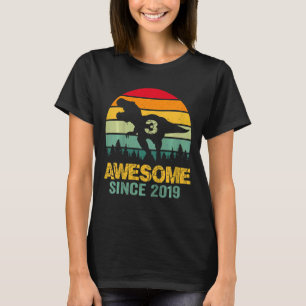 Camiseta Niños 3 cumpleaños niño de 3 años dinosaurio asomb