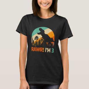 Camiseta Niños 3 cumpleaños niños Dinosaurios Rex hijo de 3