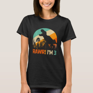 Camiseta Niños 3 cumpleaños niños Dinosaurios Rex hijo de 3