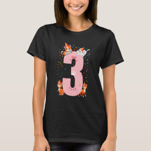 Camiseta Niños 3 festejos de cumpleaños de gato de 3 años
