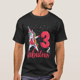 Camiseta Niños 3 Y Fabuloso Equipo De Cumpleaños Niño Nacid