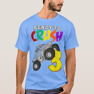 Camiseta Niños 3er cumpleaños Monstruo de niños de 3 años R