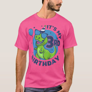 Camiseta Niños 3er cumpleaños niños Dinosaurio Dino de 3 añ