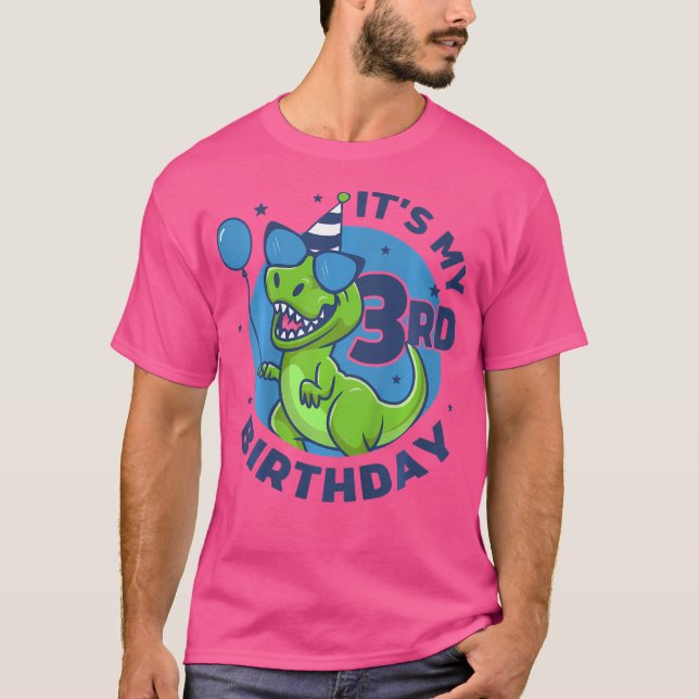 Camiseta Niños 3er cumpleaños niños Dinosaurio Dino de 3 añ (Anverso)