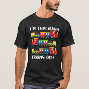 Camiseta Niños 3er cumpleaños Tren de Carga Cuta Recuento 1