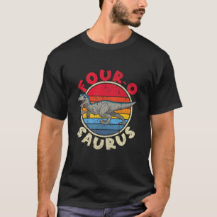 Camiseta Niños 4º Cumpleaños Cuatro O Saurus I Velociraptor