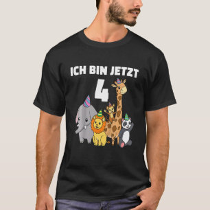 Camiseta Niños 4º Nacimiento Animales Niños Niño de 4 Años