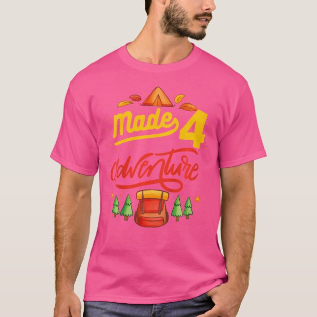 Camiseta Niños 4 Aniversario Camping Fiesta Temática Hizo C (Anverso)