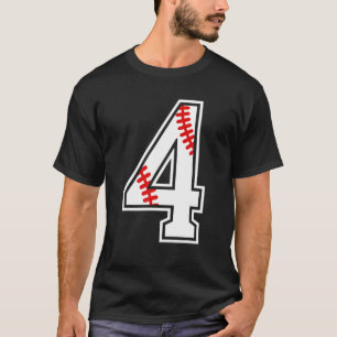 Camiseta Niños 4 Años De Béisbol Gran Número Cuatro Años