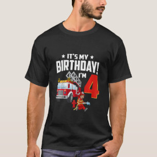 Camiseta Niños 4 años es mi cumpleaños 4 niño camión de bom