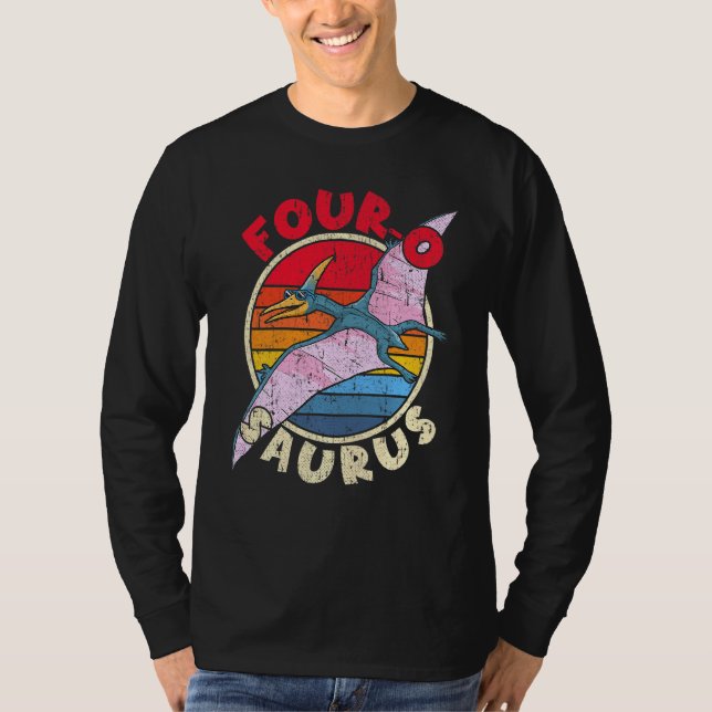 Camiseta Niños 4 cumpleaños 4 O Saurus I Pterodactylus I (Anverso)