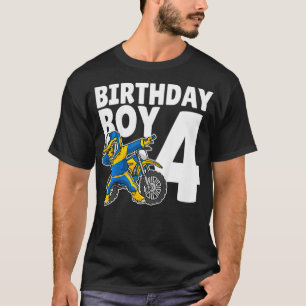 Camiseta Niños 4 cumpleaños Dabbing Motocross Bike Boy Tee