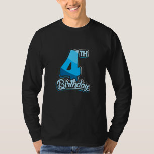 Camiseta Niños 4 Cumpleaños Piscina Blue Ocean Beach Vib de