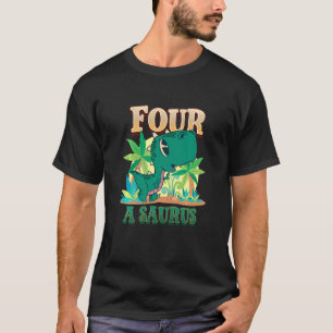 Camiseta Niños 4 cumpleaños Rex de Dinosaurio de 4 años