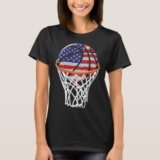 Camiseta Niños 4 de julio Baloncesto EEUU Bandera Niños Jóv