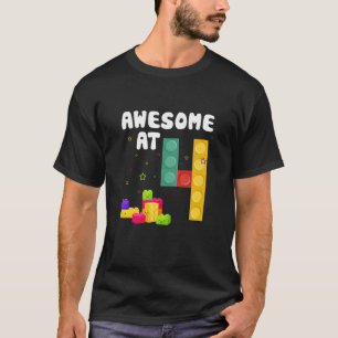 Camiseta Niños 4 Edificios De Cumpleaños Ladrillos Impresio