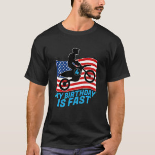 Camiseta Niños 4 Fiesta De Cumpleaños Cake Motocross Usa Di