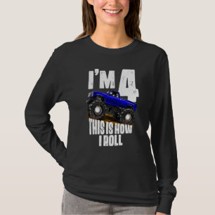 Camiseta Niños 4 Monstruo de niños de cumpleaños regla de c